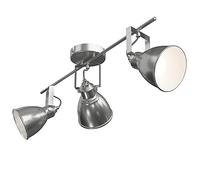Bakaji Lustre lampe murale au plafond avec spot douille directionnable structure en métal argenté design moderne industriel culot E14 ampoule max 25 W éclairage maison (3 lumières)