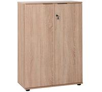 BAKAJI Meuble 3 étagères Maison Bureau Porte-Documents avec clé Module, Chêne Naturel, Small