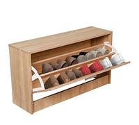 BAKAJI Meuble à Chaussures, Bois, Oak, 80x24x45 cm