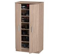 BAKAJI Meuble à Chaussures pour entrée Maison avec 7 étagères, Porte Chaussures, Fermeture 2 Portes, Structure en Bois, Armoire auxiliaire Multi-usages, Dimensions 108 x 55 x 36 cm (chêne)