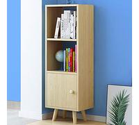 BAKAJI Meuble bibliothèque 2 étagères + Meuble avec Porte étagère Structure en Bois MDF Design Moderne Scandinavo Dimensions 132 x 30 x 33 cm Décoration Maison (Chêne)