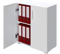 BAKAJI Meuble Buffet avec Double Porte et 2 étagères intérieures, Armoire multifonctionnelle, Cuisine, Salle de Bain, Bureau, Design Moderne, en Bois, MDF, Dimensions 77 x 31 x 60 cm (Blanc)