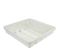 BAKAJI Organizer Porte-couverts 9 compartiments pour tiroir, cuisine, boite en plastique blanc