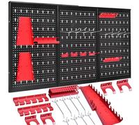 Bakaji Panneau Mural avec Crochets et Support Porte-Outils en Acier, métal, Multicolore, 120 x 60 cm