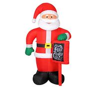 BAKAJI Père Noël Gonflable avec Panneau Auto-Gonflable, Grande Hauteur 175 cm avec éclairage LED et kit de Fixation pour extérieur, Protection IP44, décoration de Noël
