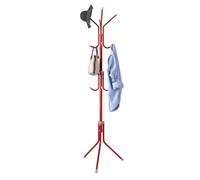 BAKAJI Porte-manteau Cintre Design Moderne pour Sol en Métal avec 12 Crochets Suspendus Robes et Support de Base Dimensions 45 x 45 x 176 cm Décoration de la Maison (Rouge)