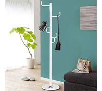 BAKAJI Porte-manteau de design à pied en métal avec 6 crochets suspendus vêtements et base en marbre, dimensions 38 x 38 x 176 cm (blanc)