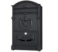 BAKAJI Residencia 2832142 Boîte aux Lettres individuelle en Aluminium, Style Classique, Taille M (Courrier Format A4, Magazine), Boîte aux Lettres Murale décorative, Facile à Installer, Noir