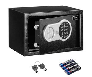 BAKAJI Safe Alarm Coffre Fort Électronique - avec Serrure à Combinaison Numérique - Coffret pour Objets de Valeur - Contenance 5L - 20 x 19,5 x 30,5 CM