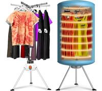 Bakaji Sèche-linge électrique à ballon sèche linge à air chaud puissance 900 W avec minuterie 180 min et double ventilation Dimensions 150 x 65 cm