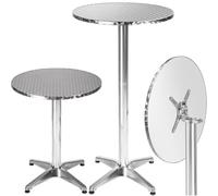 BAKAJI Table de Bar Haute 2en1 en alu Hauteur réglable Pliable 70cm/115cm Mange Debout extérieur Table Ronde, avec Plateau Pliant Peu encombrant