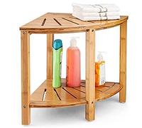 BAKAJI Tabouret de Salle de Bain carré, Bois, Beige, angolare