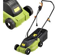 Bakaji Tondeuse électrique de jardin à poussée, moteur 1000 W, largeur de coupe 30 cm, hauteur de coupe réglable 25/40/55 mm, avec réservoir de collecte de 25 l, poignée ergonomique et roues profilées