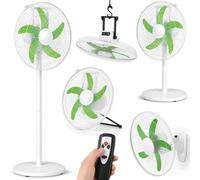 BAKAJI Ventilateur rechargeable 5 en 1 avec télécommande, lampadaire, mur, plafond, table et support, puissance 55 W, diamètre 40 cm et hauteur réglable, autonomie jusqu'à 40 heures, vitesse réglable