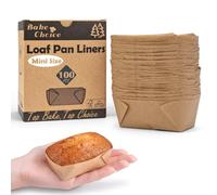 Bake Choice 100 Pièces Mini Moules à Cake, Papier Parchemin Naturel, Petits Moules pour Cupcakes, Muffins, Brownies, 8 x 5 x 4 cm