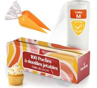BakeBuddy Poches à Douille Jetables Professionnelles 100 Pièces, M 40 cm