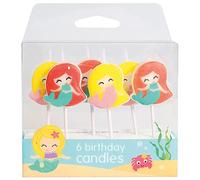 Baked With Love Lot de 6 bougies sirènes pour gâteau d'anniversaire - 70 mm