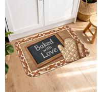 Baked with Love - Tapis de cuisine doux et rustique à motif vintage - Tapis décoratif confortable et lavable pour éviers de cuisine, buanderie, salle de bain, 50,8 x 78,7 cm
