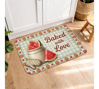 Baked with Love - Tapis de cuisine pour sol, style rustique vintage, rembourré, confortable, lavable, pour éviers de cuisine et buanderie, 50,8 x 78,7 cm