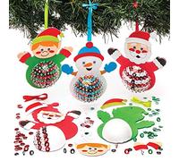 Baker Ross AR759 Personnages de Noel à Sequins - Lot de 3, Faites vos Propres Décorations de Noel, Paillettes Enfants, Loisirs Creatifs pour les Enfants