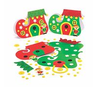 Baker Ross AT323 Carte de Vœux motif Botte de Lutin de Noël - Lot de 6, Cartes de Noël pour Enfants, Idéal pour les Décorations de Noël à Faire avec les Enfants