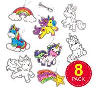 Baker Ross Attrape Soleil motif Licorne à Effet Vitrail - Lot de 8, Activité Manuelle Enfant (AR384)