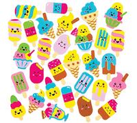 Baker Ross Autocollants crème glacée en mousse (Paquet de 120) - Loisirs créatifs à thème pour enfants AT946