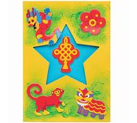 Baker Ross Autocollants en Mousse motif Nouvel An Chinois - Lot de 200, Autocollants en Mousse Enfants (FC227)