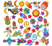 Baker Ross Autocollants en Mousse motif Système Solaire - Lot de 100, Autocollants pour Enfants (FX140)
