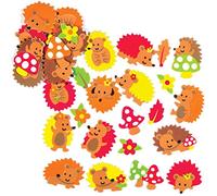 Baker Ross Autocollants hérissons en Mousse (Lot de 120) - Loisirs créatifs pour Enfants
