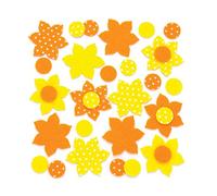 Baker Ross Autocollants jonquilles en feutrine (Lot de 80) - Autocollants de Printemps pour enfants Coloris Assortis AW139