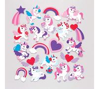 Baker Ross Autocollants licorne et cœur en mousse - lot de 120 - , coloris assortis - AR975 - version anglaise