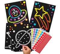 Baker Ross AX175 Illustrations Système Solaire À Pois Pour Enfants - Paquet De 8, Kits D'Images À Pois Pour Enfants À Décorer Et À Personnaliser Pour Les Projets Artistiques Festifs