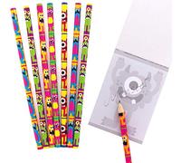Baker Ross AX270 Crayons Monstres - Paquet De 12, Parfait Pour Les Enfants, Ensemble D'École, Devoirs, Travail Scolaire, Remplisseur De Sac De Fête, Cadeaux Et Plus