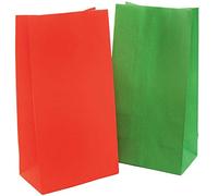 Baker Ross AX299 Sacs-Cadeaux De Noël Unis - Lot De 12, Sac De Fête Pour Emballer Les Cadeaux Pour Enfants, Les Trempettes Et Les Prix Porte-Bonheur