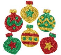 Baker Ross AX312 Autocollants De Boule De Noël Pailleté - Pack De 96, Autocollants Pour Enfants, Idéal Pour Les Projets D'Art Et D'Artisanat De Noël