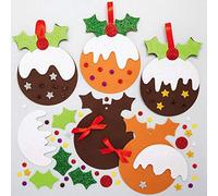 Baker Ross AX344 Kits De Décorations Puddings De Noël À Assortir - Paquet De 8, Loisirs Créatifs Pour Enfants Et Adultes