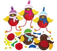 Baker Ross AX345 Kits De Décoration Rouges-Gorges De Noël À Assortir - Paquet De 8, Décoration À Suspendre Unisexe, Parfait Pour Les Projets D'Art Et D'Artisanat De Noël Pour Enfants