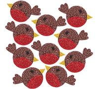 Baker Ross AX346 Autocollants De Rouge-Gorge Pailleté - Pack De 100, Autocollants Pour Enfants, Idéal Pour Les Projets D'Art Et D'Artisanat De Noël