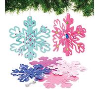 Baker Ross AX411 Décorations Spirales Flocons De Neige - Paquet De 12, Loisirs Créatifs Pour Enfants Et Adultes