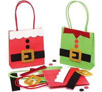 Baker Ross AX423 Christmas Gift Bag Craft Kit - Lot De 4, Créez Vos Propres Sacs De Fête De Style Père Noël Et Elfe, Ensembles De Sacs D'Activités Artisanales Pour Enfants