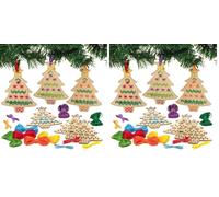 Baker Ross AX424 Kit De Point De Croix En Bois Pour Sapin De Noël - Lot De 10, Décorations D'Arbre, Activité Arts Et Artisanat Pour Enfants, Pack D'Artisanat De Noël.