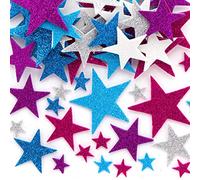 Baker Ross AX435 Autocollants D’Étoile Hivernale En Mousse Pailleté - Pack De 195, Autocollants Pour Enfants, Idéal Pour Les Projets D'Art Et D'Artisanat De Noël