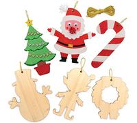 Baker Ross AX464 Décorations De Noël En Bois - Lot De 12, Artisanat En Bois Pour Les Enfants À Décorer, Décoration Idéale Pour Arbre De Noël, Idéal Pour L'École