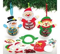 Baker Ross AX471 Personnages de Noël à Sequins - Lot de 3, Faites vos Propres Décorations de Noel, Décorations pour Sapin de Noel, Loisirs et Activités pour Enfants