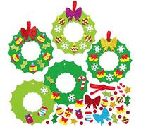 Baker Ross AX504 Couronnes De Noël En Mousse - Paquet De 8, Anneau De Couronne Pour Enfants À Concevoir Et À Décorer, Décoration De Noël Idéale