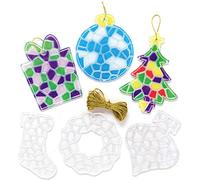 Baker Ross AX570 Décorations De Noël Mosaïque De Cristal - Paquet De 10, Ornements De Noël, Loisirs Créatifs Pour Enfants Et Adultes