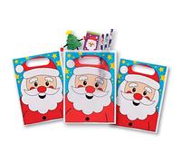 Baker Ross AX587 Sacs De Santa - Lot De 30, Sacs Pour Des Cadeaux De Noël, Des Bonbons Et Plus.