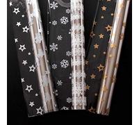 Baker Ross AX615 Rouleau Cellophane Paquet Économique - Paquet De 3, Pour L’Emballage Cadeau Et Des Paniers Noël