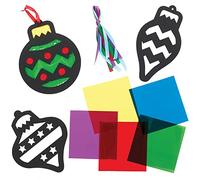 Baker Ross Boule de Noël Effet Vitrail - Lot de 8, Decorations de Noel pour Sapin (FX377)
